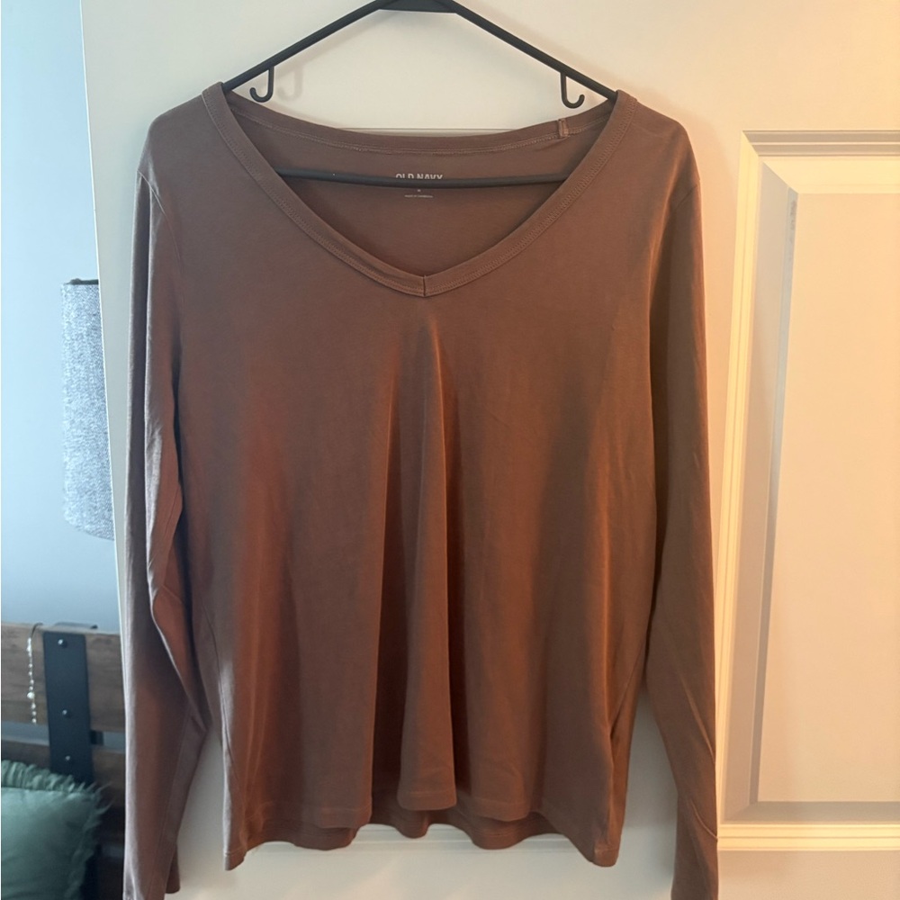 Old Navy Brown Long Sleeve Blouse